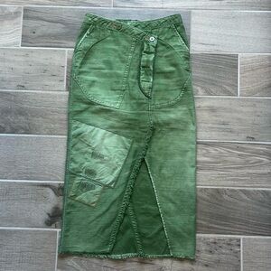 Free People Army green midi/maxi skirt